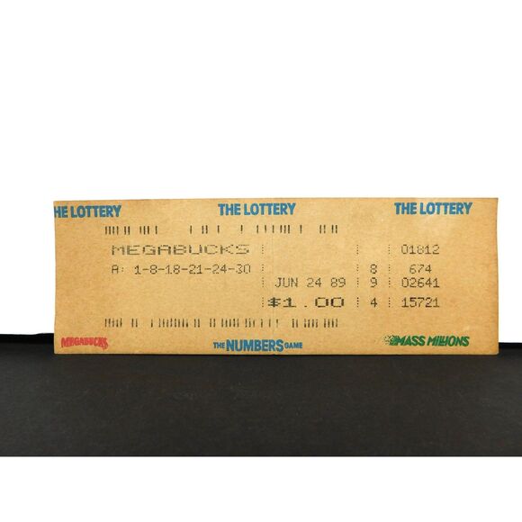 Vintage The Lottery Ticket June 24 1989 Massachusetts Ephemera - Picture 1 of 4
